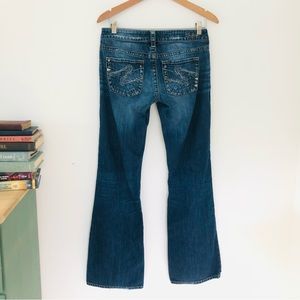 Silver Tuesday western embroidered Distressed Jeans Sz 28X33